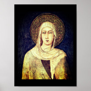 Saint Clare of Assisi av Simone Martini Poster