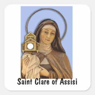 Saint Clare of Assisi Fyrkantigt Klistermärke