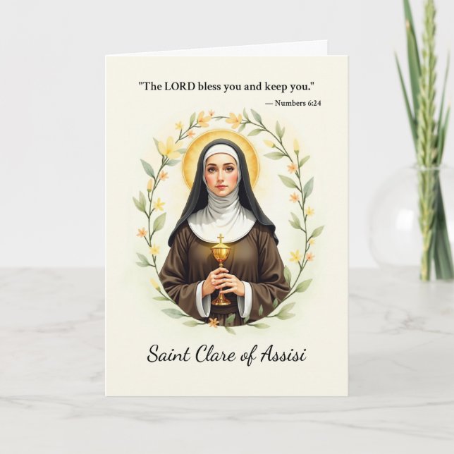Saint Clare of Assisi Guds fred och välsignelser Kort (Framsida)
