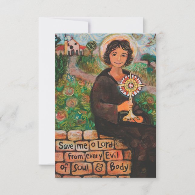 Saint Clare of Assisi Prayer Card (Framsida)