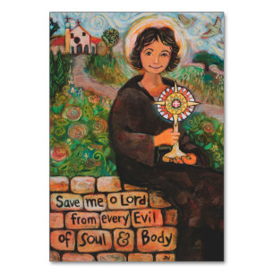 Saint Clare of Assisi Prayer Card Bordsnummer