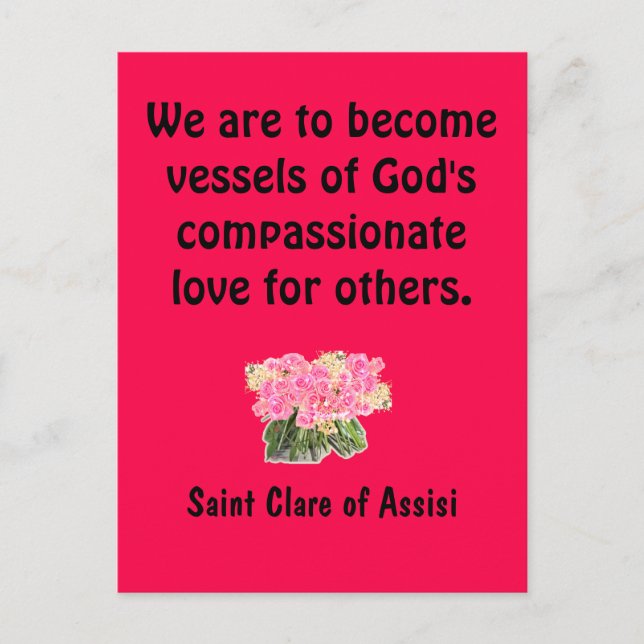 Saint Clare of Assisi Vykort (Framsida)