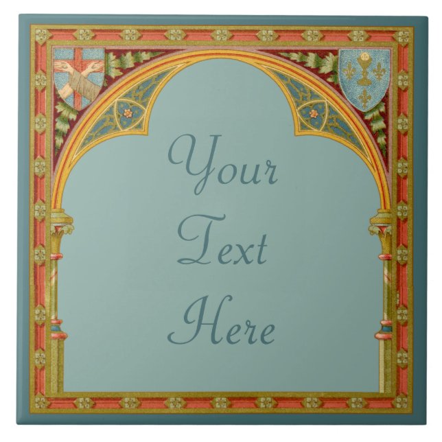 Saint Clare's Trefoil Arch (SAU 27) Ceramic Tile 3 Kakelplatta (Framsidan)