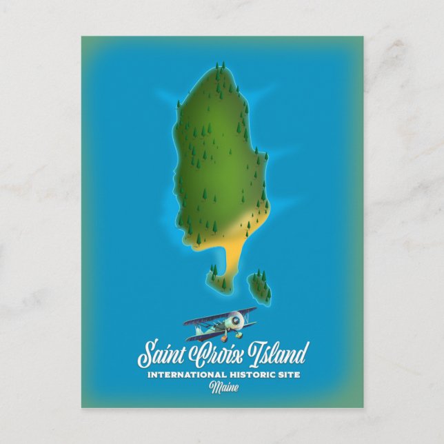 Saint Croix Island internationella historiska plat Vykort (Framsida)