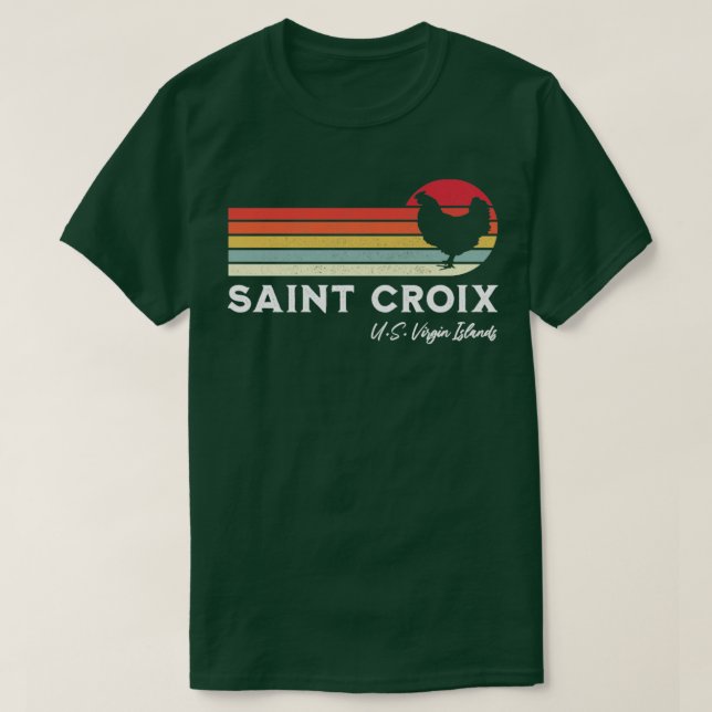 Saint Croix Retro Chicken Älskare Souvenir T Shirt (Design framsida)