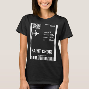 Saint Croix US Virgin Islands Boarding Pass Airlin T Shirt