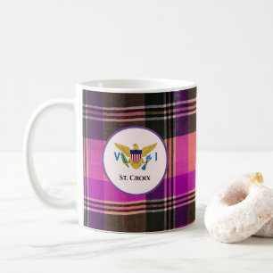Saint Croix Virgin Islands Flagga Madras USVI Kaffemugg