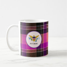 Saint Croix Virgin Islands Flagga Madras USVI Kaffemugg