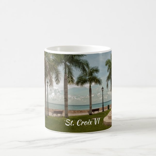 Saint Croix Virgin Islands Tropical Handflatan Bea Kaffemugg (Center)
