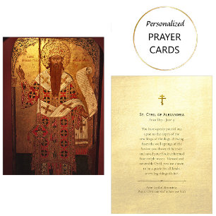 Saint Cyril, Alexandria Orthodox Prayer Card Placeringskort