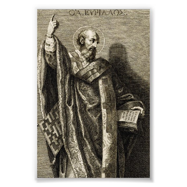 Saint Cyril av Jerusalem Confessor Fototryck (Framsidan)