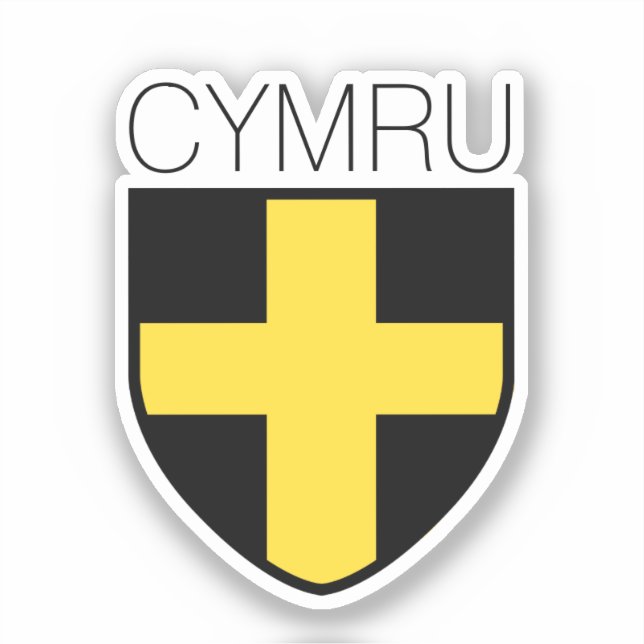Saint David Badge (Wales/Cymru) Klistermärken (Framsida)