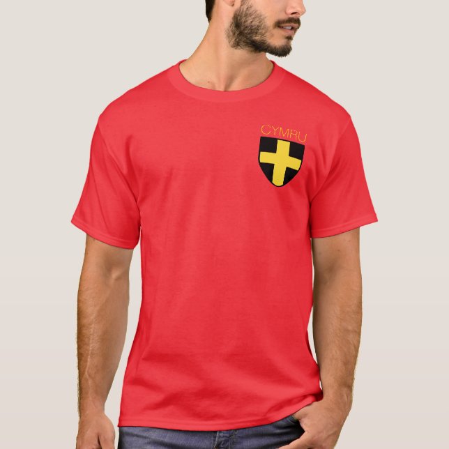 Saint David Badge (Wales/ Cymru) T-Shirt (Framsida)