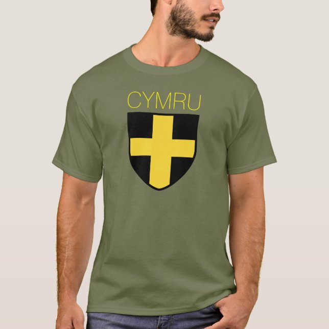 Saint David Badge (Wales/Cymru) T Shirt (Framsida)