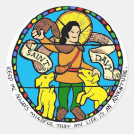 Saint Davy Round Sticker Runt Klistermärke