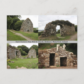 Saint Declan's Heliga well & Church Ireland Postca Vykort