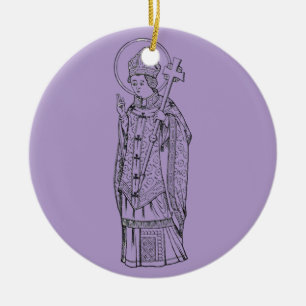 Saint Deiniol Abbot och Bishop Julgransprydnad Keramik