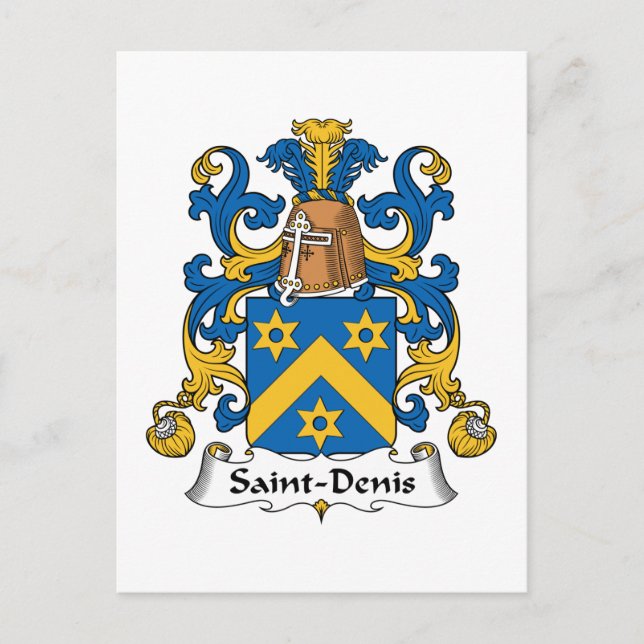 Saint-Denis Family Crest Vykort (Framsida)