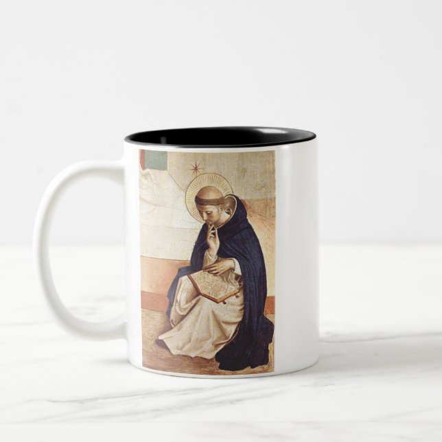 Saint Dominic de Guzman av Fra Angelico Två-Tonad Mugg (Vänster)