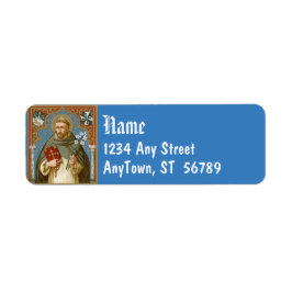 Saint Dominic de Guzman (BK 011) Blue Returadress Etikett