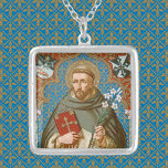 Saint Dominic de Guzman (BK 011) Silverpläterat Halsband<br><div class="desc">Använda alternativet Överför den här designen till högerna för den här beskrivningen om du vill skapa matchande nyckelkedjor för armband, diagram, lapel stift, buffertlänkar, slips-pub och premiumnyckelkedjor för metall! Image Kredit (BK 011): Antique image of St. Dominic de Guzman from a late 1800-TAL-chromolithographic devotional print with gilt accents (Dominican Series,...</div>