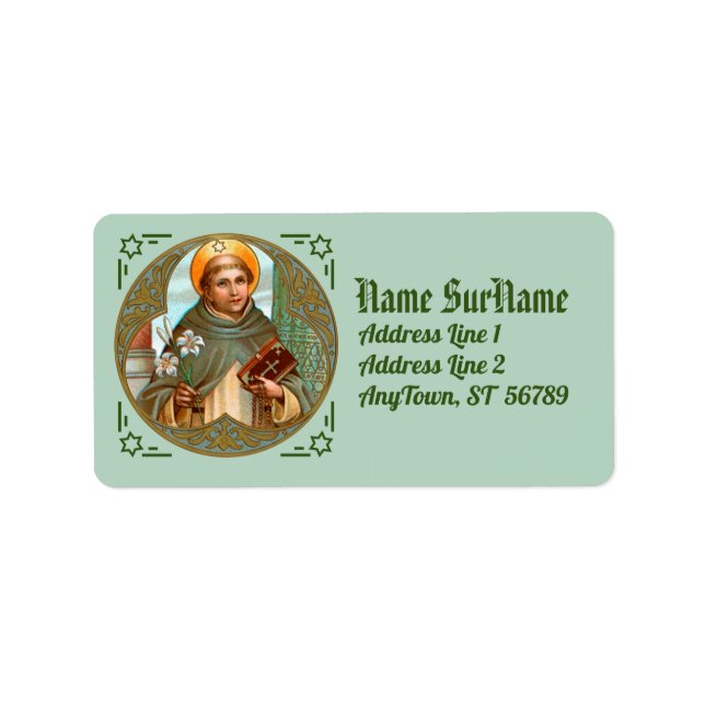 Saint Dominic de Guzman (BK 07) Adressetikett (Framsidan)