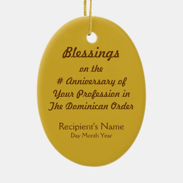 Saint Dominic de Guzman (PM 02) Julgransprydnad Keramik (Baksidan)