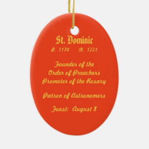 Saint Dominic de Guzman (PM 02) Julgransprydnad Keramik