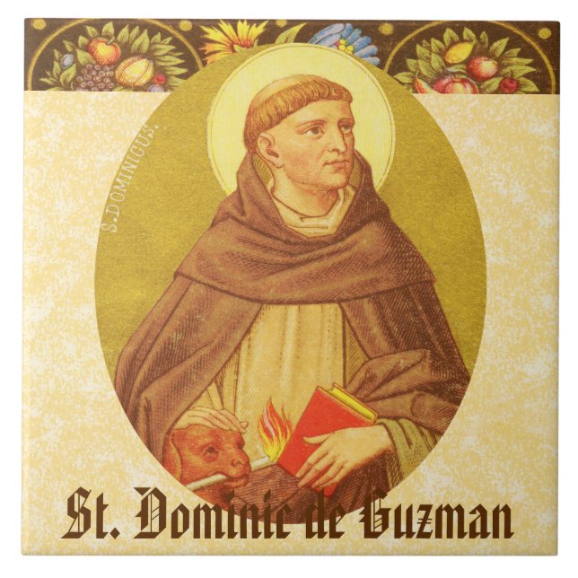 Saint Dominic de Guzman (PM 02) Kakelplatta (Framsidan)
