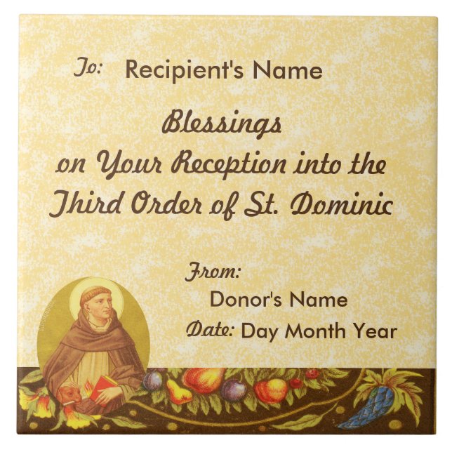 Saint Dominic de Guzman (PM 02) Kakelplatta (Framsidan)