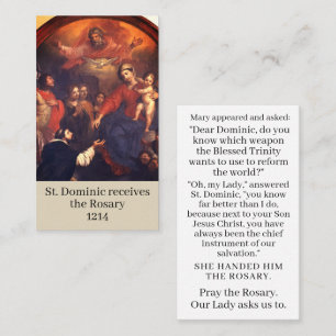 Saint Dominic Receives Rosary prayer-kort