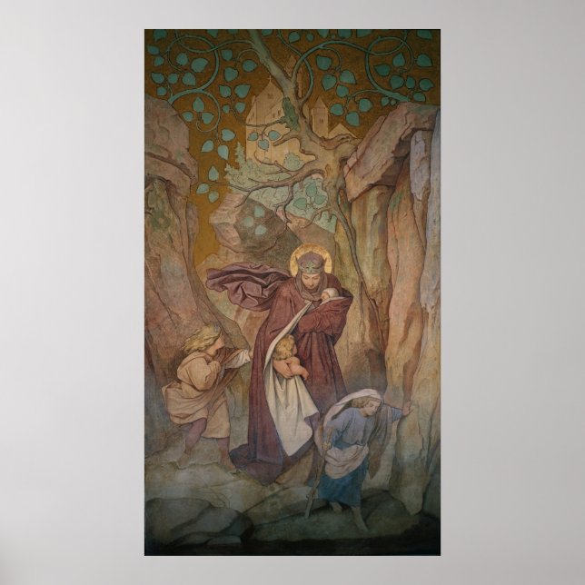 Saint Elisabeth avgång från Wartburg Castle Poster (Framsidan)