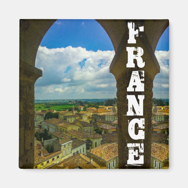 Saint-Émilion Frankrike Architecture Fransk Girond Magnet (Framsidan)