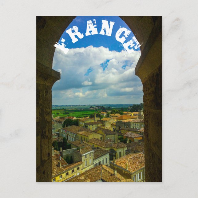 Saint-Émilion Frankrike Architecture Fransk Girond Vykort (Framsida)