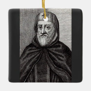 Saint Ephrem, syrisk kristen teologian Julgransprydnad Keramik