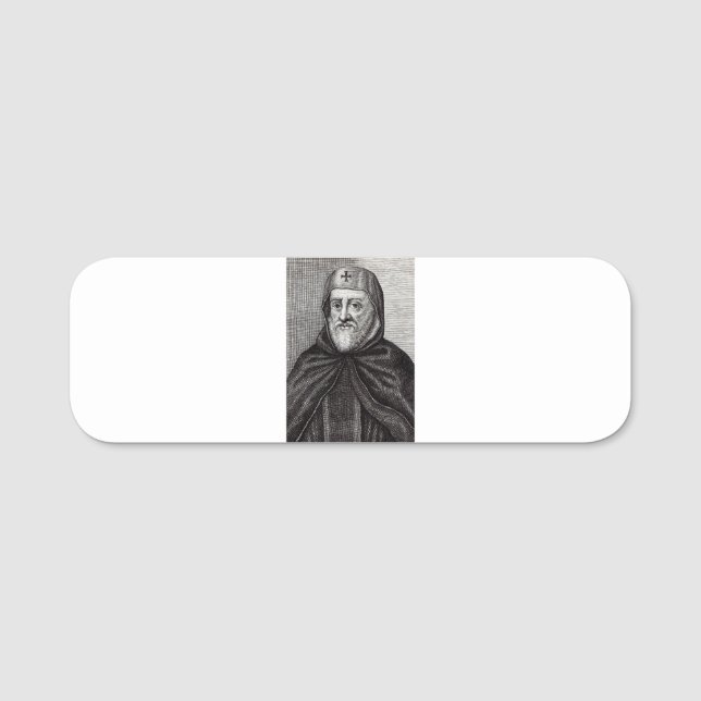 Saint Ephrem, syrisk kristen teologian Namnbricka (Framsida)
