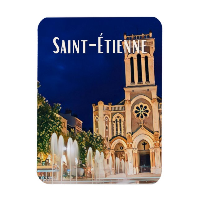 Saint-Étienne Photo Vintage Magnet (Vertikal)