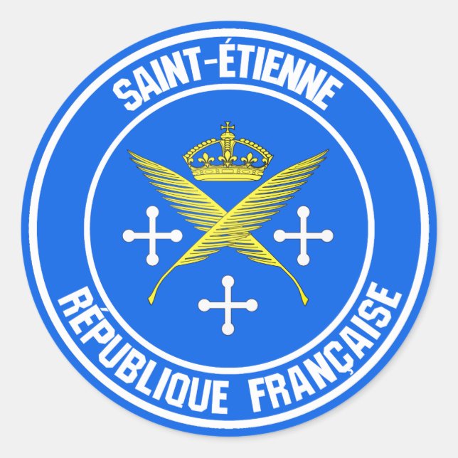 Saint-Étienne Round Emblem Runt Klistermärke (Framsida)