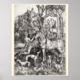 Saint Eustace Engrave av Albrecht Durer Poster