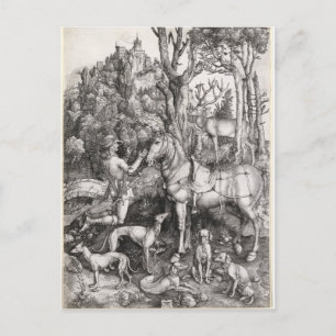 Saint Eustace Engrave av Albrecht Durer Vykort