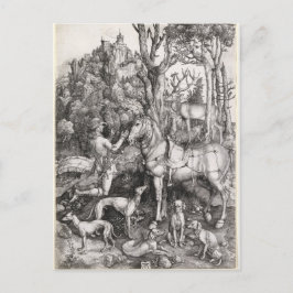 Saint Eustace Engrave av Albrecht Durer Vykort