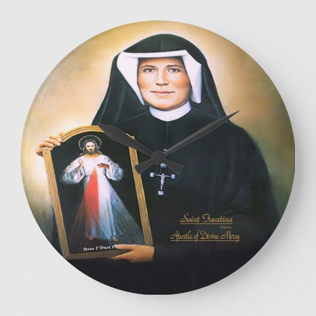 Saint Faustina Apostle of Divine Mercy Stor Klocka (Framsida)