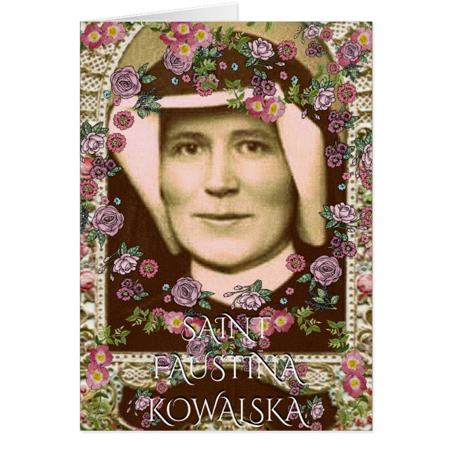 SAINT FAUSTINA KOWALSKA HÄLSNINGSKORT (Framsidan)