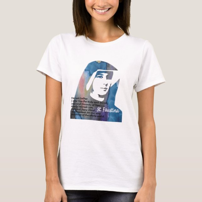 Saint Faustina Kowalska T Shirt (Framsida)