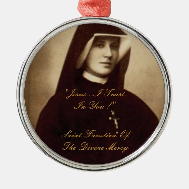 SAINT FAUSTINA OF THE DIVINE MERCY JULGRANSPRYDNAD METALL (Framsidan)