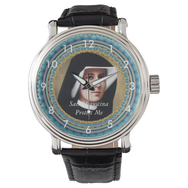 Saint Faustina skyddar mig Armbandsur (Framsida)