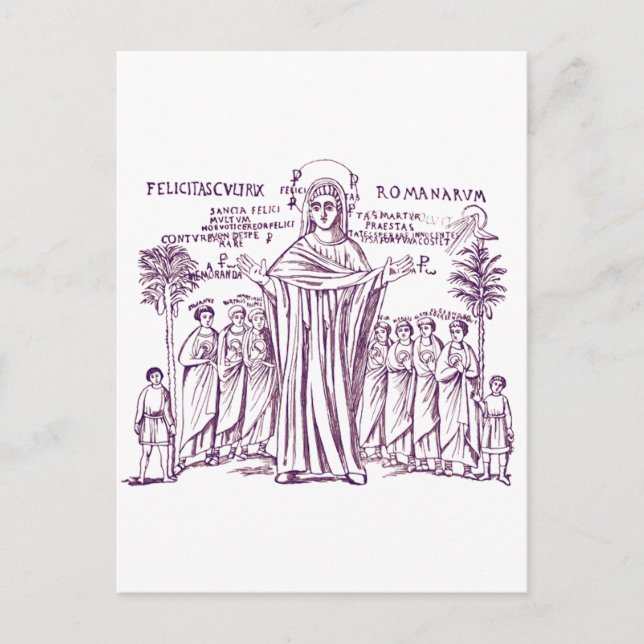 Saint Felicitas från Rom och sju söner Vykort (Framsida)