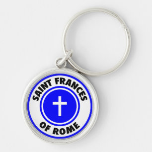 Saint Frances of Rom Rund Silverfärgad Nyckelring
