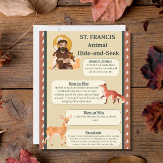 Saint Francis Animal Göm och Seek Game Sign