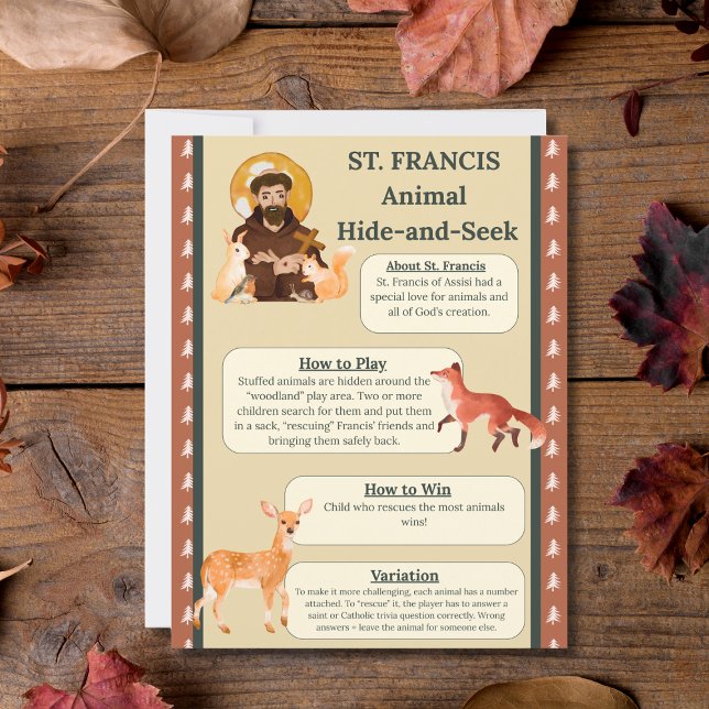 Saint Francis Animal Göm och Seek Game Sign (Skapare uppladdad)